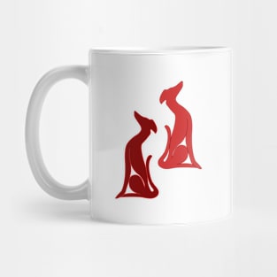Greyhound Sitting Red Mug